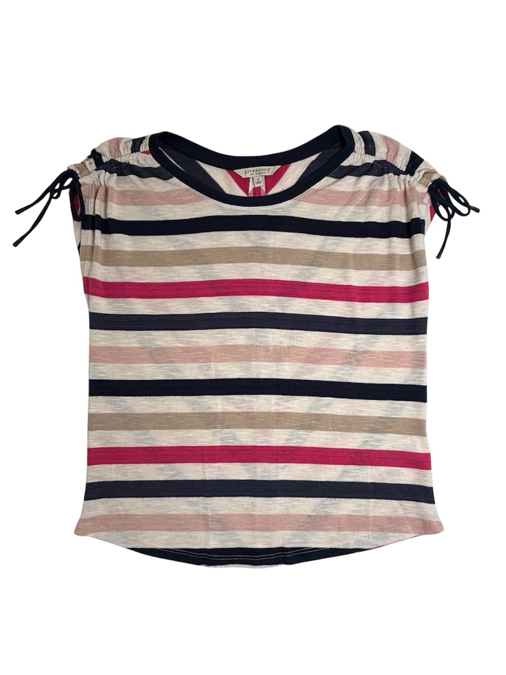 Liverpool Los Angeles Women’s Canela Crew Neck Dolman Striped Top Size Medium - Picture 3 of 13